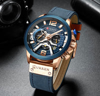 12/6 Men's Watches - Men Casual Leather Waterproof Chronograph Sport Quartz Watch - Golonzo -                                                                             