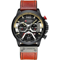 12/6 Men's Watches - Men Casual Leather Waterproof Chronograph Sport Quartz Watch - Golonzo -                                                                             