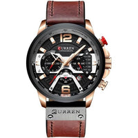 12/6 Men's Watches - Men Casual Leather Waterproof Chronograph Sport Quartz Watch - Golonzo -                                                                             
