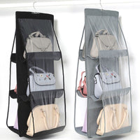 6 Pocket Hanging Handbag Transparent Storage Bag - Golonzo -                                                                             