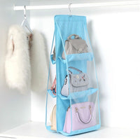 6 Pocket Hanging Handbag Transparent Storage Bag - Golonzo -                                                                             