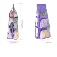 6 Pocket Hanging Handbag Transparent Storage Bag - Golonzo -                                                                             
