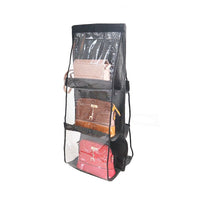 6 Pocket Hanging Handbag Transparent Storage Bag - Golonzo -                                                                             