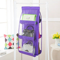 6 Pocket Hanging Handbag Transparent Storage Bag - Golonzo -                                                                             