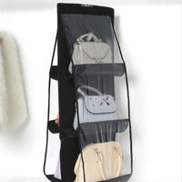 6 Pocket Hanging Handbag Transparent Storage Bag - Golonzo -                                                                             