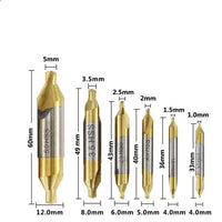 6pcs HSS Combined Center Drills 60 Degree Countersinks Angle Bit Set - Golonzo -                                                                             