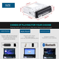 7" HD Monitor Retractable Screen Car Radio - Golonzo -                                                                             