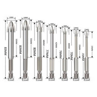 7pcs Glass Drill Bit Set Alloy Carbide Point With 4 Cutting Edges Tile - Golonzo -                                                                             