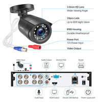 8CH 1080P CCTV System Outdoor,5MP Lite Video DVR - Golonzo -                                                                             