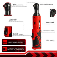 Cordless Electric 3/8 Ratchet Wrench to Removal Screw Nut - Golonzo -                                                                             