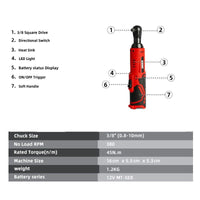 Cordless Electric 3/8 Ratchet Wrench to Removal Screw Nut - Golonzo -                                                                             