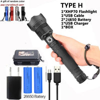 90000 lumens XLamp xhp70.2 hunting most powerful led flashlight - Golonzo -                                                                             