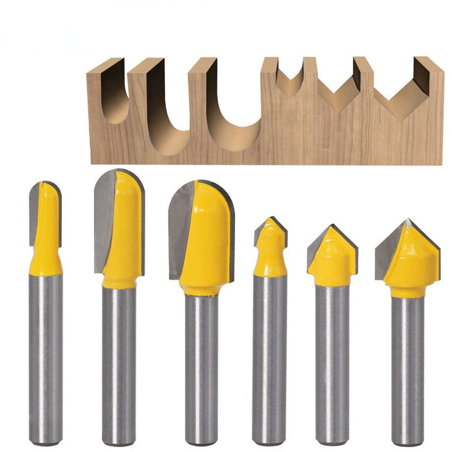 1/4" Shank Router Rounf Nose/90 Degree V-Groove Bit - Golonzo -                                                                             