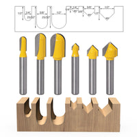 1/4" Shank Router Rounf Nose/90 Degree V-Groove Bit - Golonzo -                                                                             