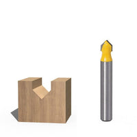 1/4" Shank Router Rounf Nose/90 Degree V-Groove Bit - Golonzo -                                                                             