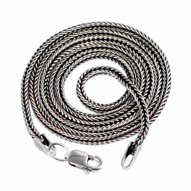 925 Sterling Silver 1.6mm Vintage Chain Necklace - Golonzo -                                                                             