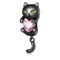 925 Sterling Silver Black Cat Bead for DIY Bracelet & Bangle - Golonzo -                                                                             