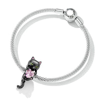 925 Sterling Silver Black Cat Bead for DIY Bracelet & Bangle - Golonzo -                                                                             