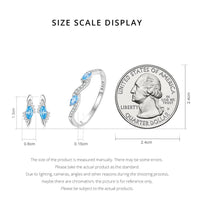 925 Sterling Silver Blue Zirconium Jewelry Set - Golonzo -                                                                             