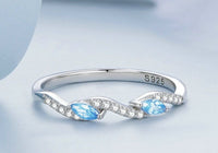 925 Sterling Silver Blue Zirconium Jewelry Set - Golonzo -                                                                             