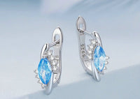 925 Sterling Silver Blue Zirconium Jewelry Set - Golonzo -                                                                             