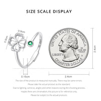 925 Sterling Silver Clover Square Zircon Ring - Golonzo -                                                                             