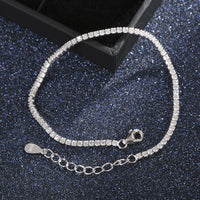 925 Sterling Silver Cubic Zirconia Link Chain Charm Bracelets - Golonzo -                                                                             