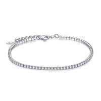 925 Sterling Silver Cubic Zirconia Link Chain Charm Bracelets - Golonzo -                                                                             