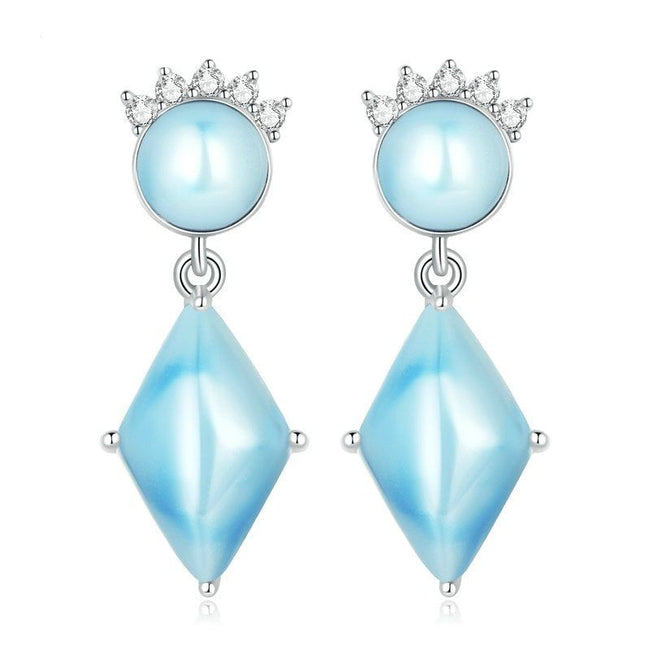 925 Sterling Silver Delicate Diamond Drop Earrings - Golonzo -                                                                             