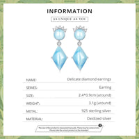 925 Sterling Silver Delicate Diamond Drop Earrings - Golonzo -                                                                             