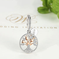 925 Sterling Silver Family Tree Of Life Bracelet Pendant Charm - Golonzo -                                                                             