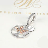 925 Sterling Silver Family Tree Of Life Bracelet Pendant Charm - Golonzo -                                                                             