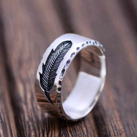 925 Sterling Silver Feather Ring - Golonzo -                                                                             