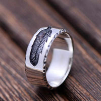 925 Sterling Silver Feather Ring - Golonzo -                                                                             