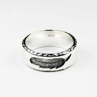 925 Sterling Silver Feather Ring - Golonzo -                                                                             