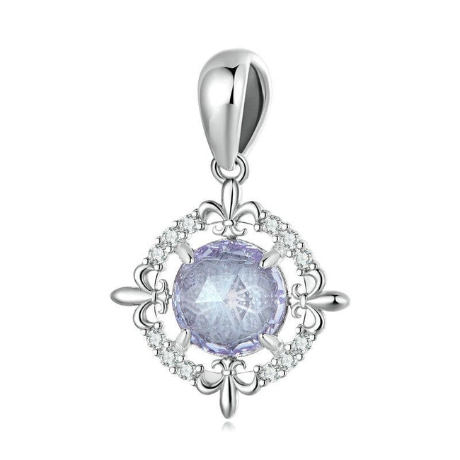 925 Sterling Silver Iris Pendant Charms Bracelet - Golonzo -                                                                             