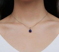 925 Sterling Silver Lapis Starry Sky Meteor Necklace - Golonzo -                                                                             