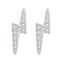 925 Sterling Silver Lightning Stud Earrings - Golonzo -                                                                             
