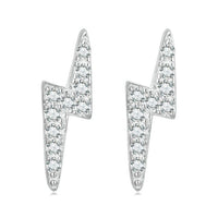 925 Sterling Silver Lightning Stud Earrings - Golonzo -                                                                             