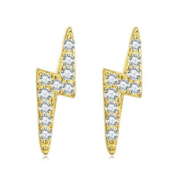 925 Sterling Silver Lightning Stud Earrings - Golonzo -                                                                             