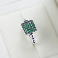 925 Sterling Silver Minimalist Style Emerald Zircon Rings for Women - Golonzo -                                                                             