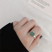 925 Sterling Silver Minimalist Style Emerald Zircon Rings for Women - Golonzo -                                                                             