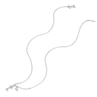 925 Sterling Silver Shiny Cubic Zircon Pendant Delicate Key & Lock Necklace - Golonzo -                                                                             