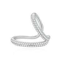 925 Sterling Silver Simple Double Layer Ear Cuff - Golonzo -                                                                             