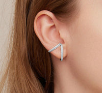 925 Sterling Silver Simple Double Layer Ear Cuff - Golonzo -                                                                             