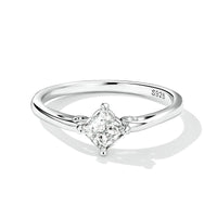 925 Sterling Silver Simple Square Zircon Ring - Golonzo -                                                                             