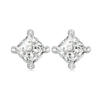 925 Sterling Silver Simple Square Zircon Stud Earrings - Golonzo -                                                                             
