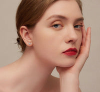 925 Sterling Silver Simple Square Zircon Stud Earrings - Golonzo -                                                                             