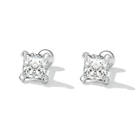 925 Sterling Silver Simple Square Zircon Stud Earrings - Golonzo -                                                                             