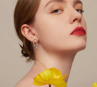 925 Sterling Silver Tassel Heart Drop Earrings - Shining Zircon Luxury Earrings - Golonzo -                                                                             